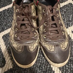 Gucci Brown and Tan Sneakers